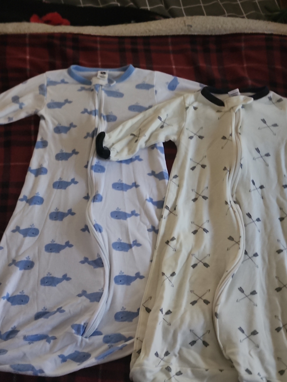 Kids Whale and Arrow Sleep Sacks - Blue and Cream
